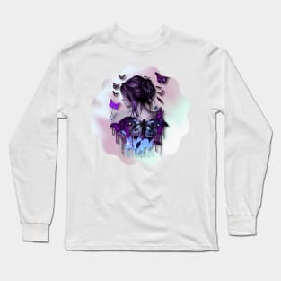 Girl with Butterflies 3 Long Sleeve T-Shirt